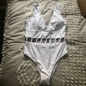 White cutout one piece